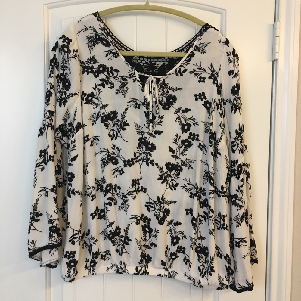 Black and white blouse